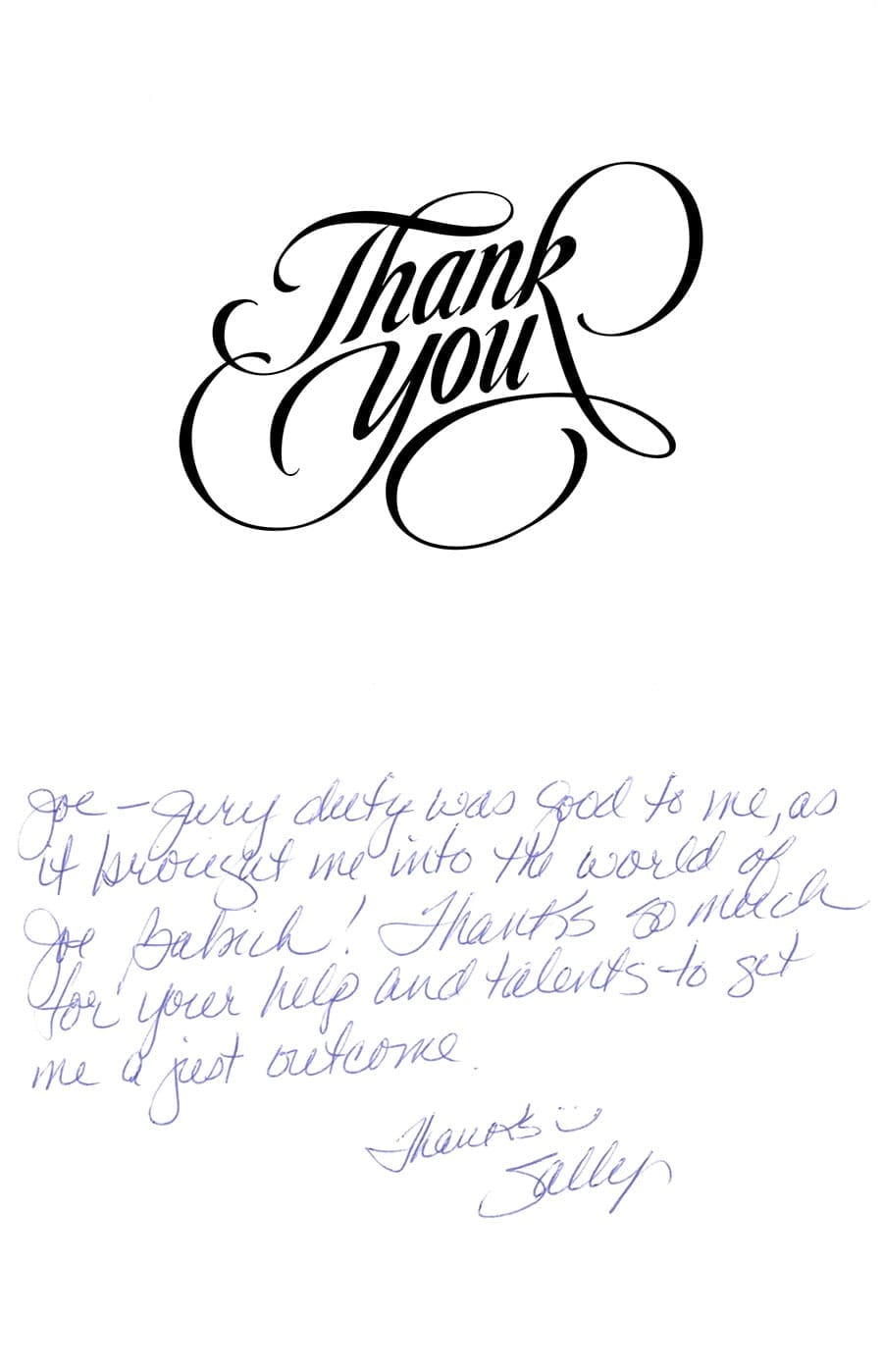 Thank you note